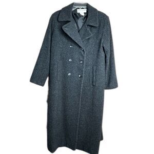 Adolfo Charcoal Double-Breasted Trench Coat